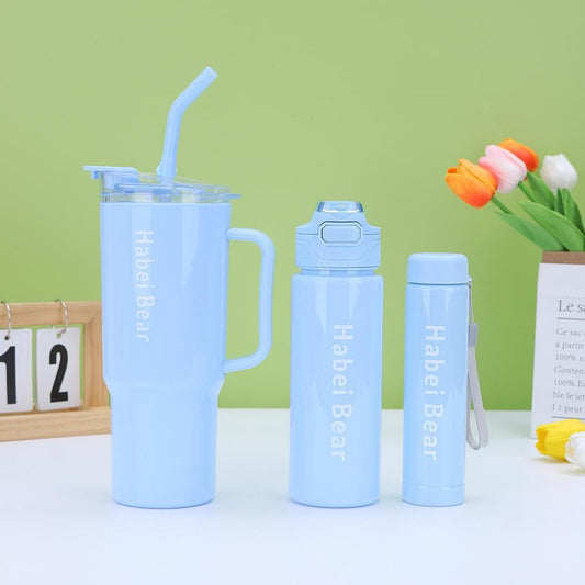 3pcs Perfect for Gym water Bottle Set - Blue ,Green & Pink